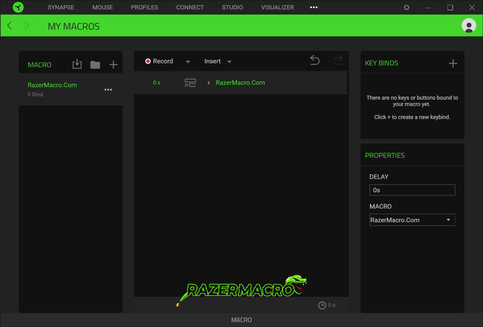 Razer No Recoil Macro for Synapse 3